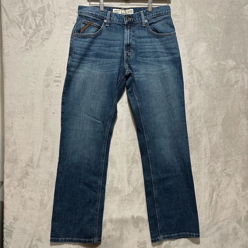 Ariat M4 Relaxed Boot Cut Jeans Mens 30 Blue Legacy Denim Low Rise 10056917